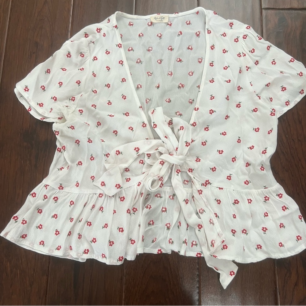 John Galt floral tie top